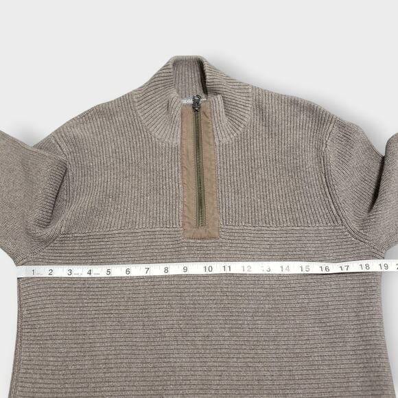Toad&CO Mens Emmett 1/4 Zip Pullover Sweater Brown Organic Cotton Sz Small - Picture 9 of 12